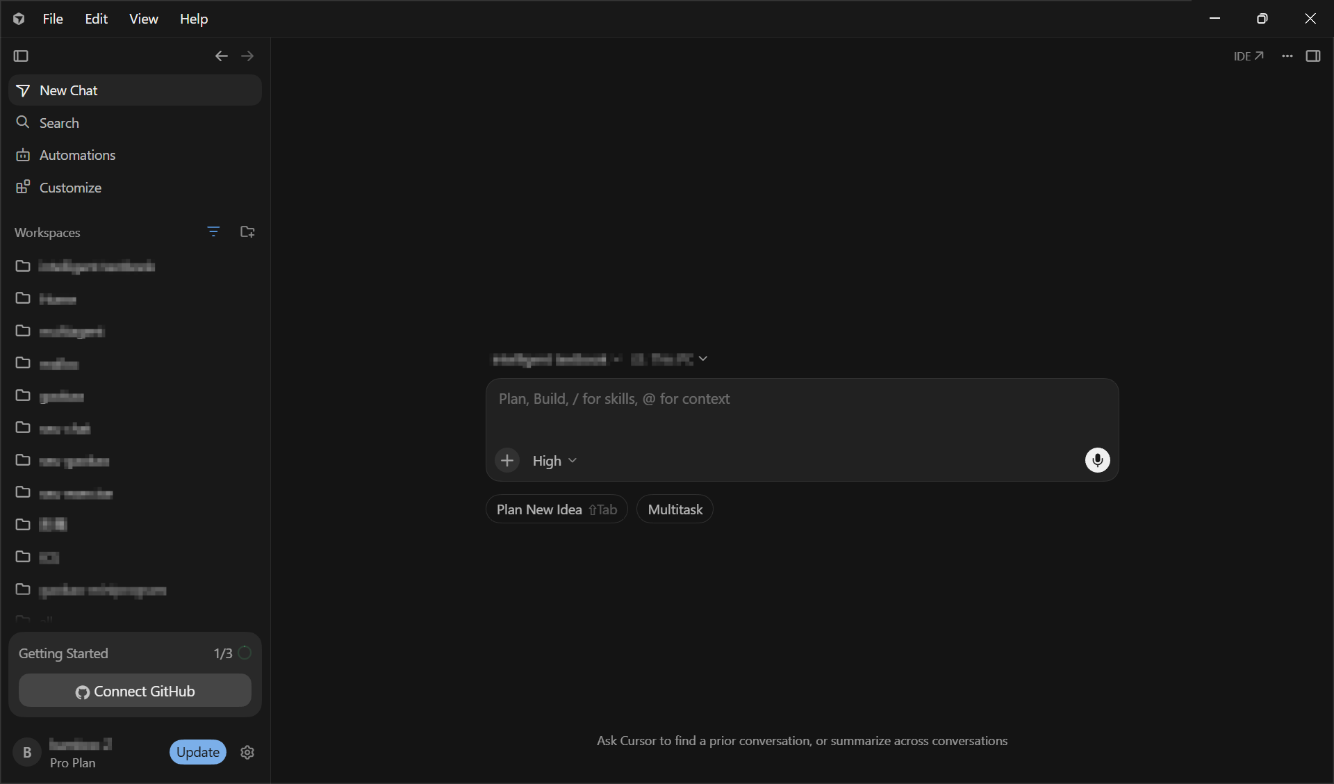 Cursor 的 Agents Window 模式，侧边直接开着一个对话框